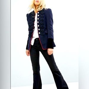 Free People Velvet Military Blazer Size M